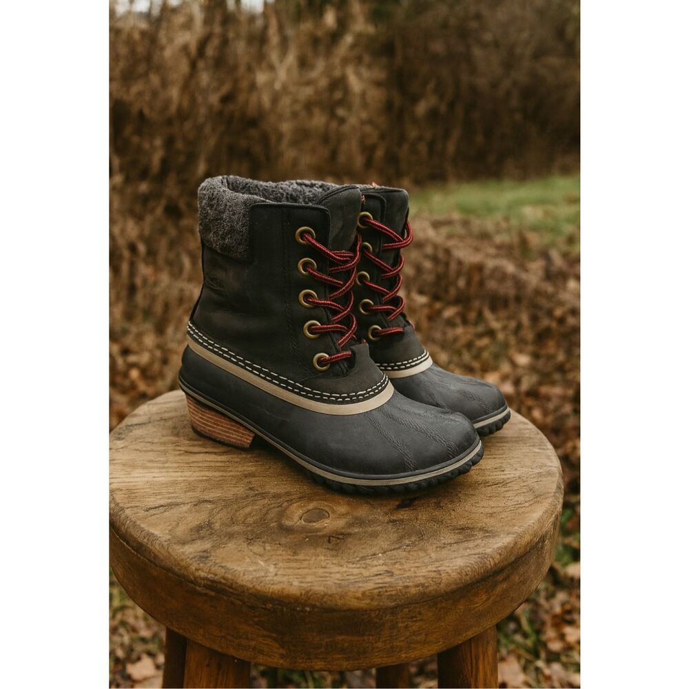 New Sorel Women's Slimpack II Wool Leather Lace Up Kettle Duck Boots sz 7 Cabinc